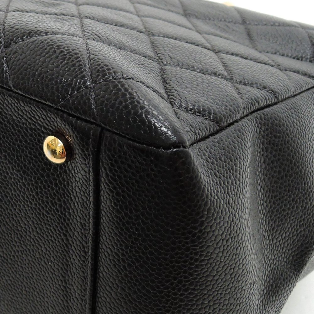MINT! CHANEL BLACK CAVIAR SKIN TOTE BAG w/ CARD! - Picture 9 of 13